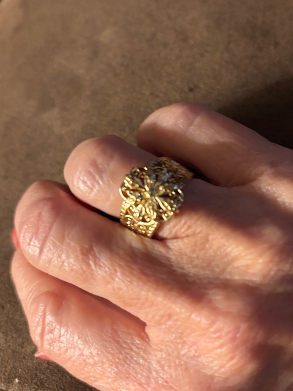 Gold Floral Filigree Statement Ring - Women's Jewelry